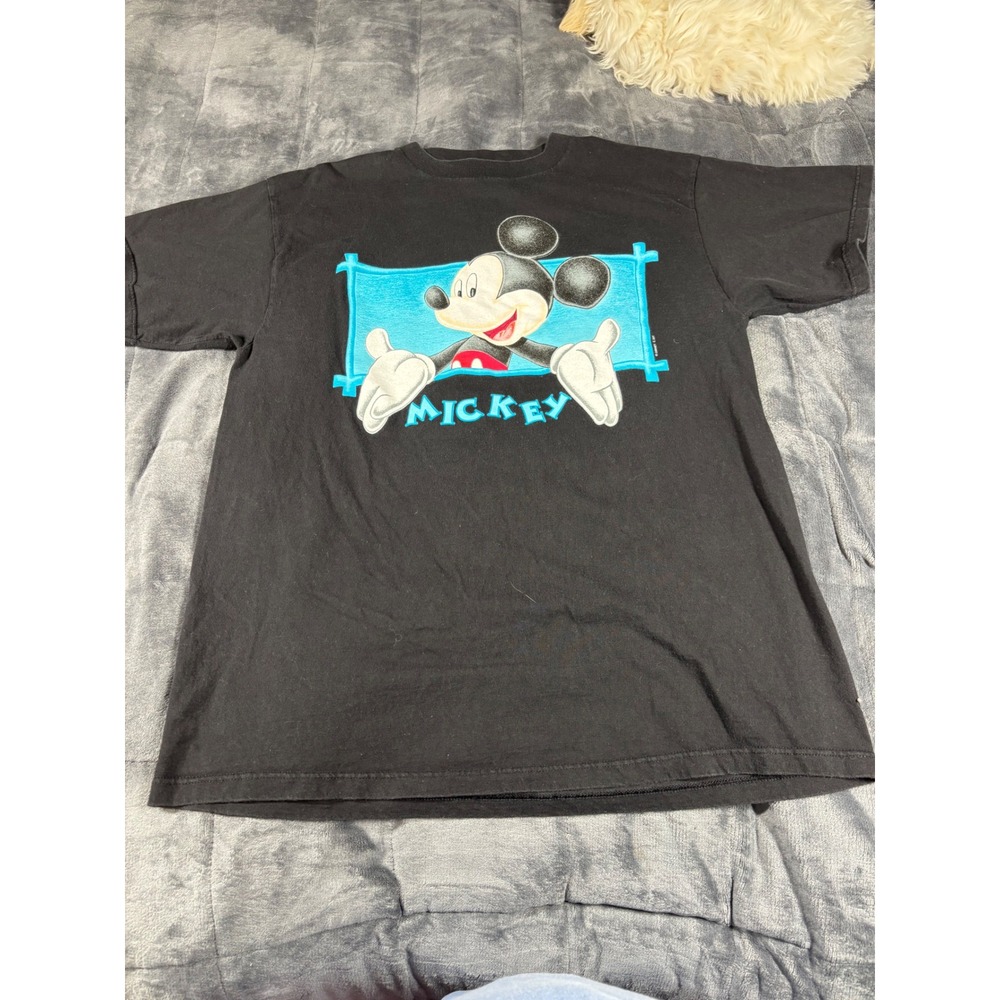 Mickey Unlimited Jerry Leigh Mickey Mouse Graphic T-Shirt Black Mens XL USA Made